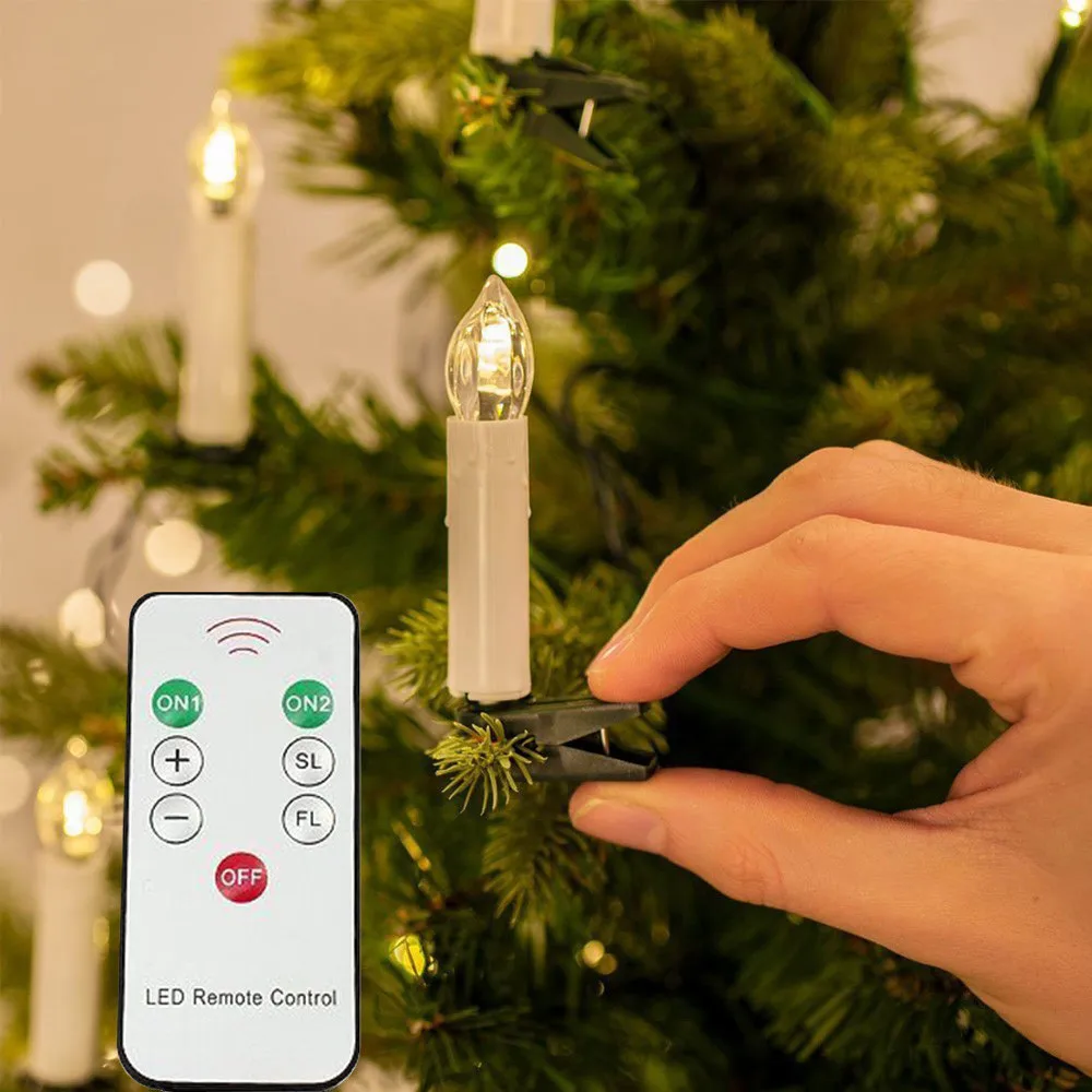 Weihnachts LED Kabellose Weihnachtsbaum Kerzen Christbaumkerzen Lichterkette