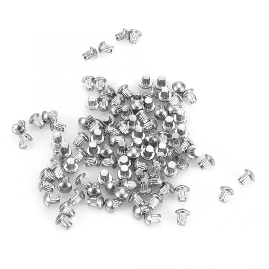 

rivets 100pcs M3 Stainless Steel Round Head Knurled Shank Solid Rivets Assortment Set countersunk rivets