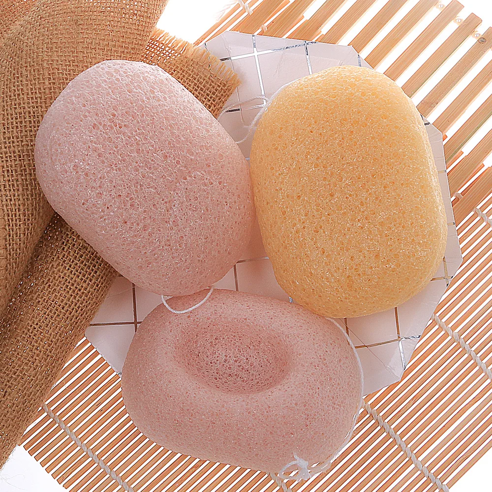 

UNIQUE COLORS 1PCS Konjac Sponge Wash Flutter Face Body Cleaning Natural Konjac Puff Facial Cleanser Tool Sponge Soap Box Shape