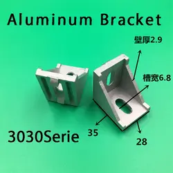 50 шт. 3030 кронштейны Угловой Монтаж угол Алюминий 35x35 л разъемы кронштейн крепления для 3030 промышленные Алюминий профиль