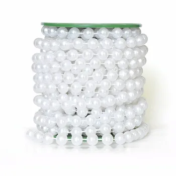 

5 Meters White 8mm Round Fixed ABS Pearl Garland For Wedding Party Centerpiece Hanging Decoration