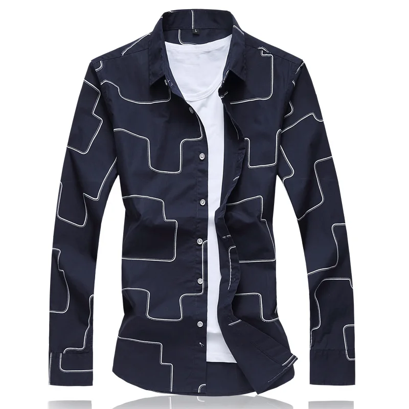 

M-6XL!!! Mens Shirts Big Sizes High-grade Temperament Mens Shirts Casual Slim Fit Leisure Long Sleeve Shirt Men