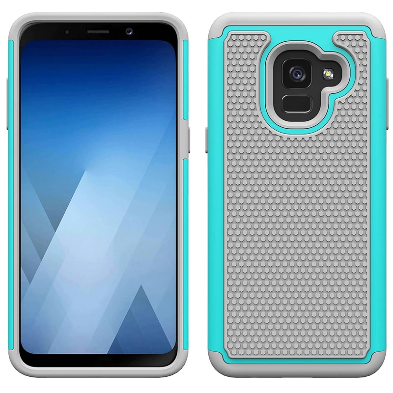 Гибридный жесткий чехол для Samsung Galaxy A8 2018 противоударный силиконовый