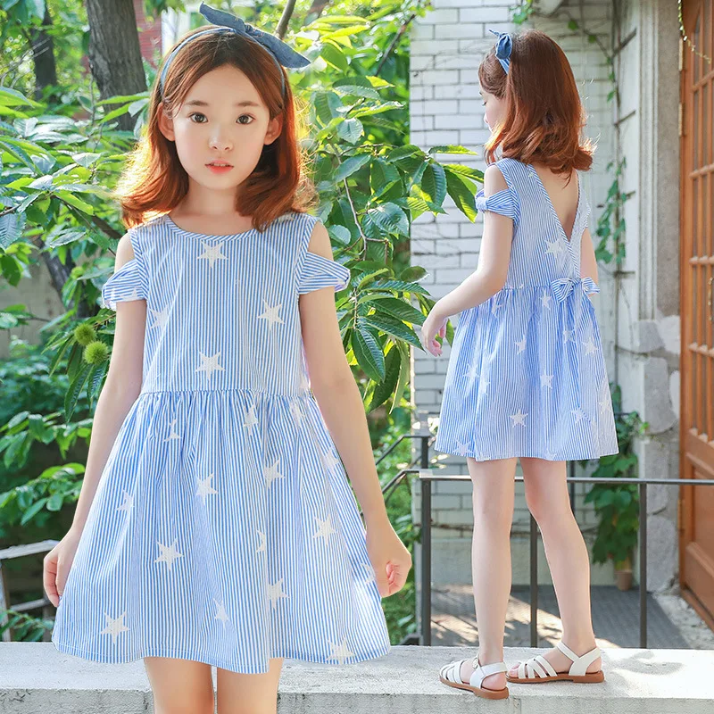 

Girls Dresses 2018 summer new children's clothing fashion girls dresses in the large children performing children's dress