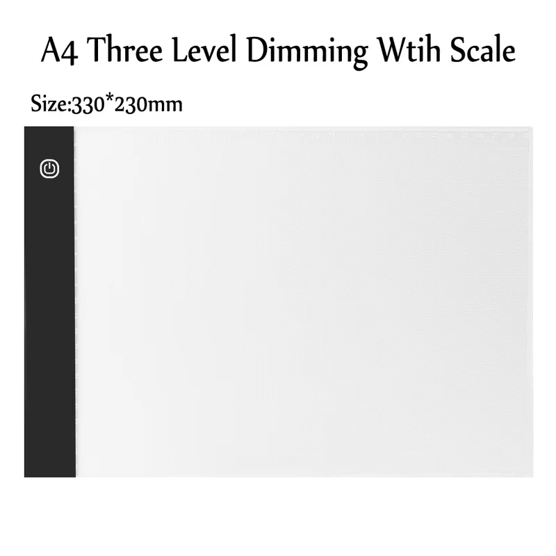 VKTECH A3 A4 A5 светодиодный графический планшет с регулируемой яркостью USB СВЕТОДИОДНЫЙ светильник коробка копировальная доска графический планшет Алмазный коврик для рисования - Цвет: A4 3-Level Dimming