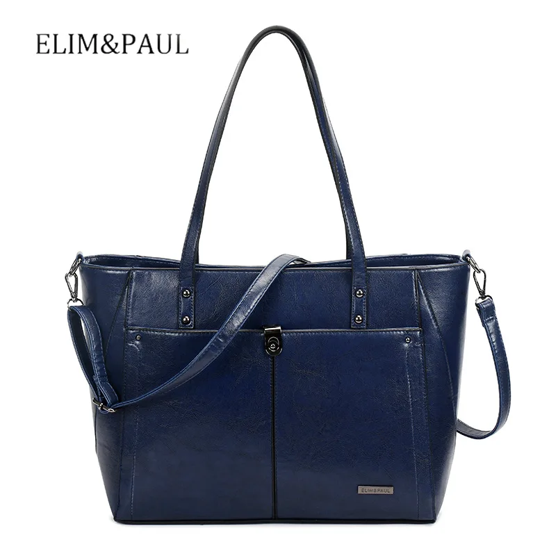 

ELIM&PAUL Handbags Women's Shoulder Bags for Women 2018 Messenger Bag Leather Large Capacity Satchels Tote Bag Female Sac a Main