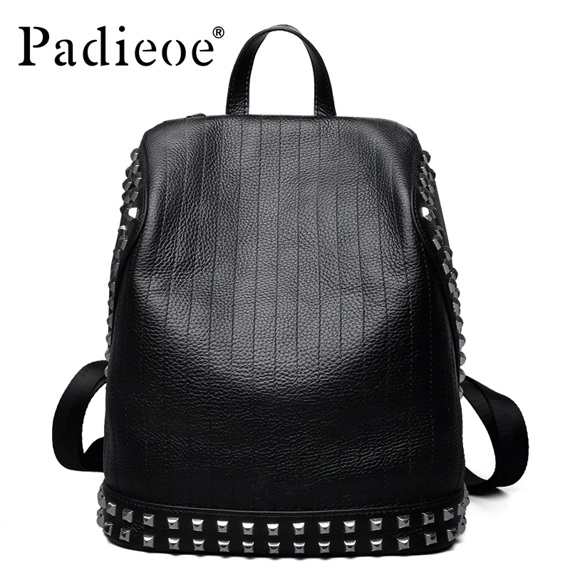 

Padieoe Luxury Designer Women Genuine Leather Backpacks Fashion Korean Bags Shoulder Bag Female Travel Bags Women Mochilla