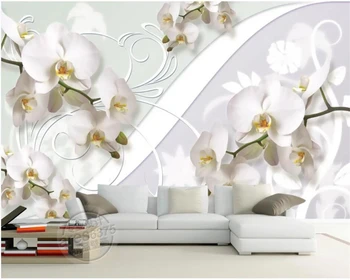 

beibehang Custom wallpaper 3D murals fashion beautiful European orchid pattern living room TV background wall decoration