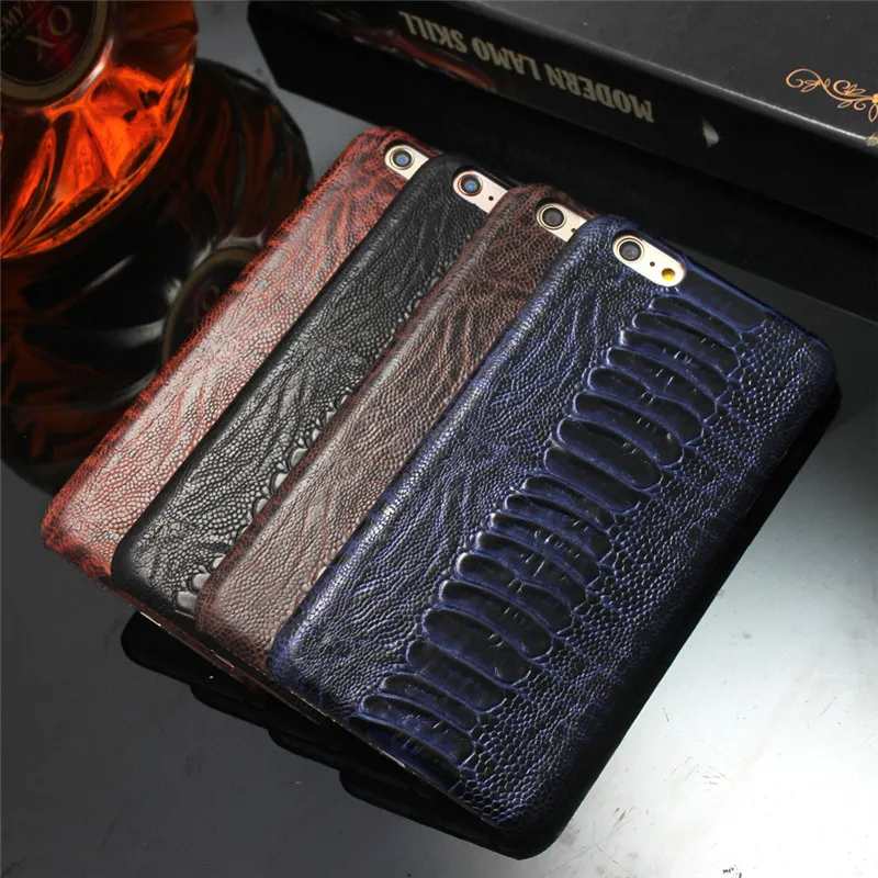 

CYBORIS Genuine leather Ostrich Leg Pattern Back case For iPhone 6 6S card holder Best Quality cover for iPhone 6s Plus capa