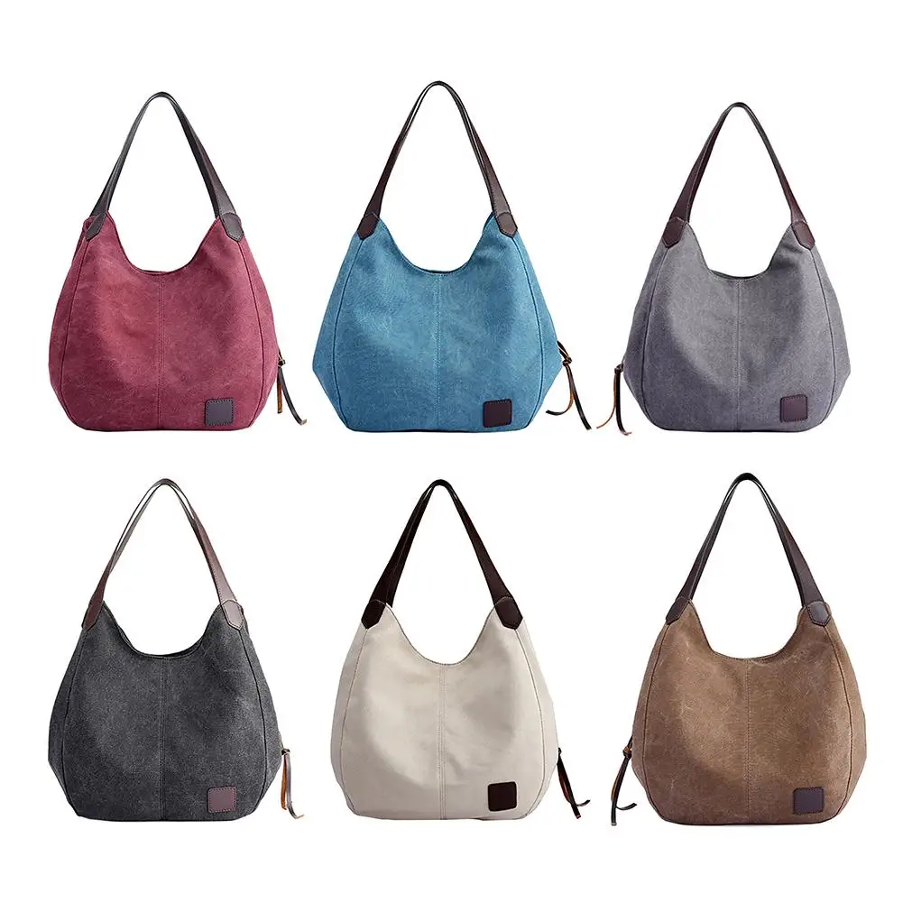 

Simple Casual Canvas Shoulder Bag All-match Fashion Literary Style Bags Student Canvas Cloth Shoulder Tote Bag For Women Handbag