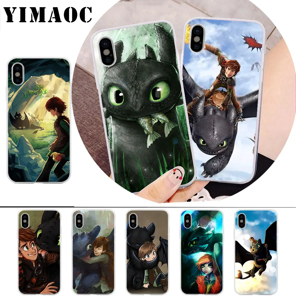

YIMAOC toothless How To Train Your Dragon Soft Silicone Case for iPhone X r s Xr Xs Max 8 7 6S 6 Plus 5 5s SE