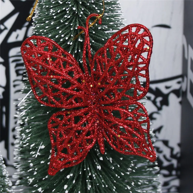 12 шт./пакет 7 см новогодняя елка имитация бабочки Новогодние рождественские украшения для дома рождественские украшения