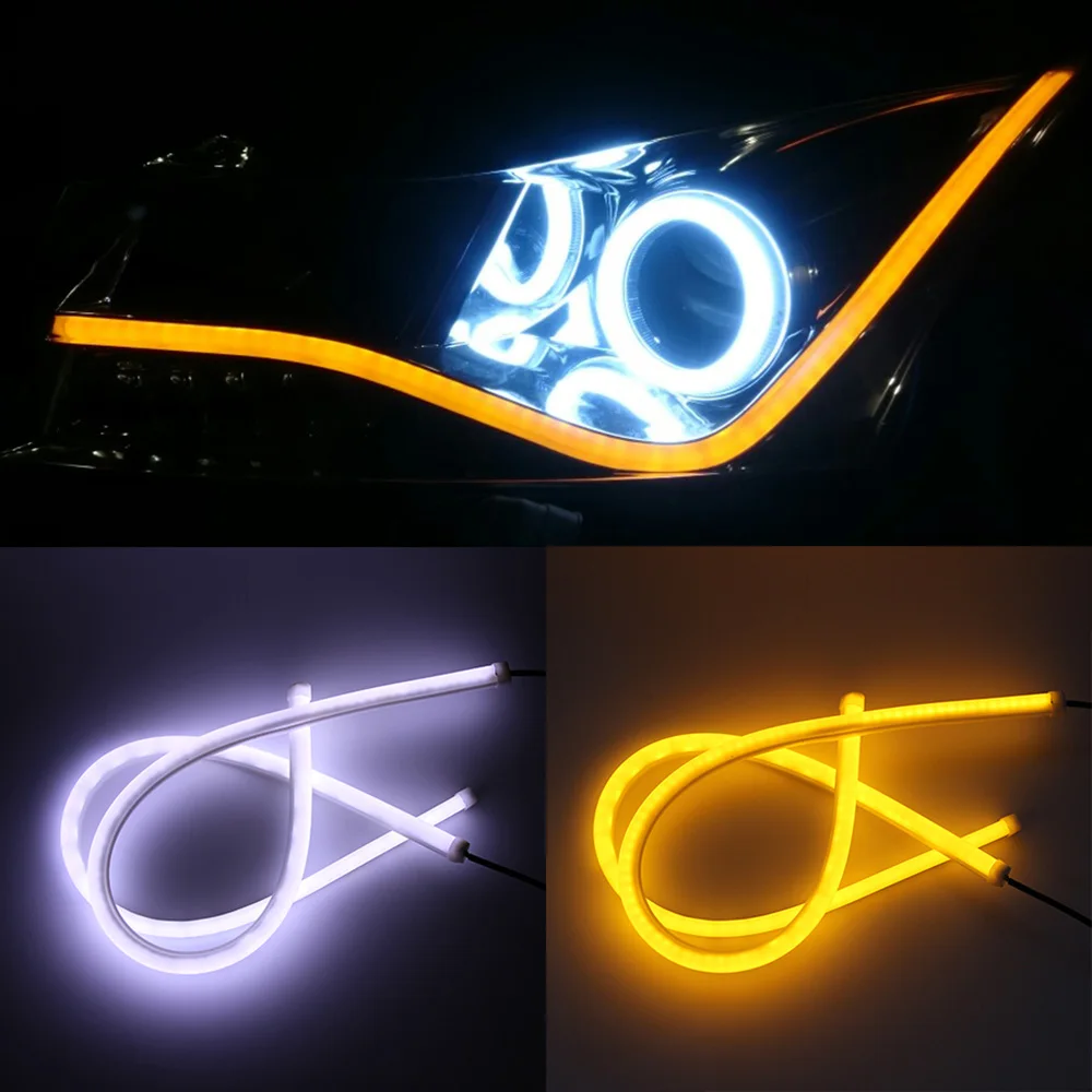 2PCS DRL LED Daytime Running Light Daylight White Yellow Red Blue