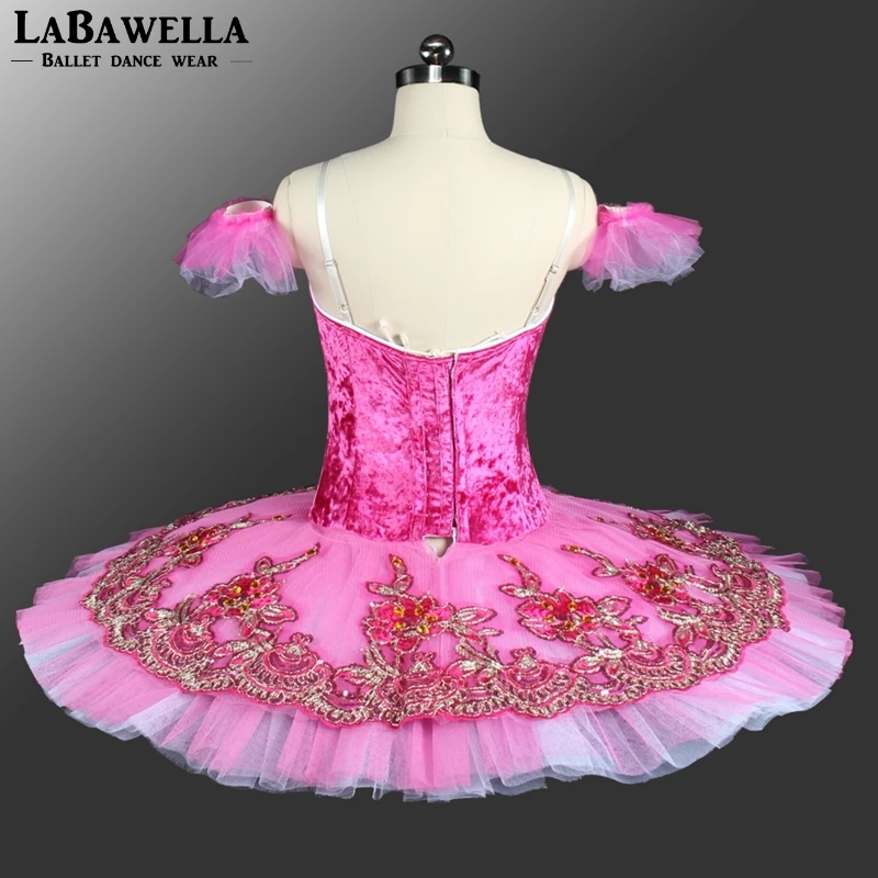 Women Nutcracker Performance Tutu Dark Pink Adult Professional Ballet Tutu Girls Pancake Classical Ballet Stage Costume BT9151