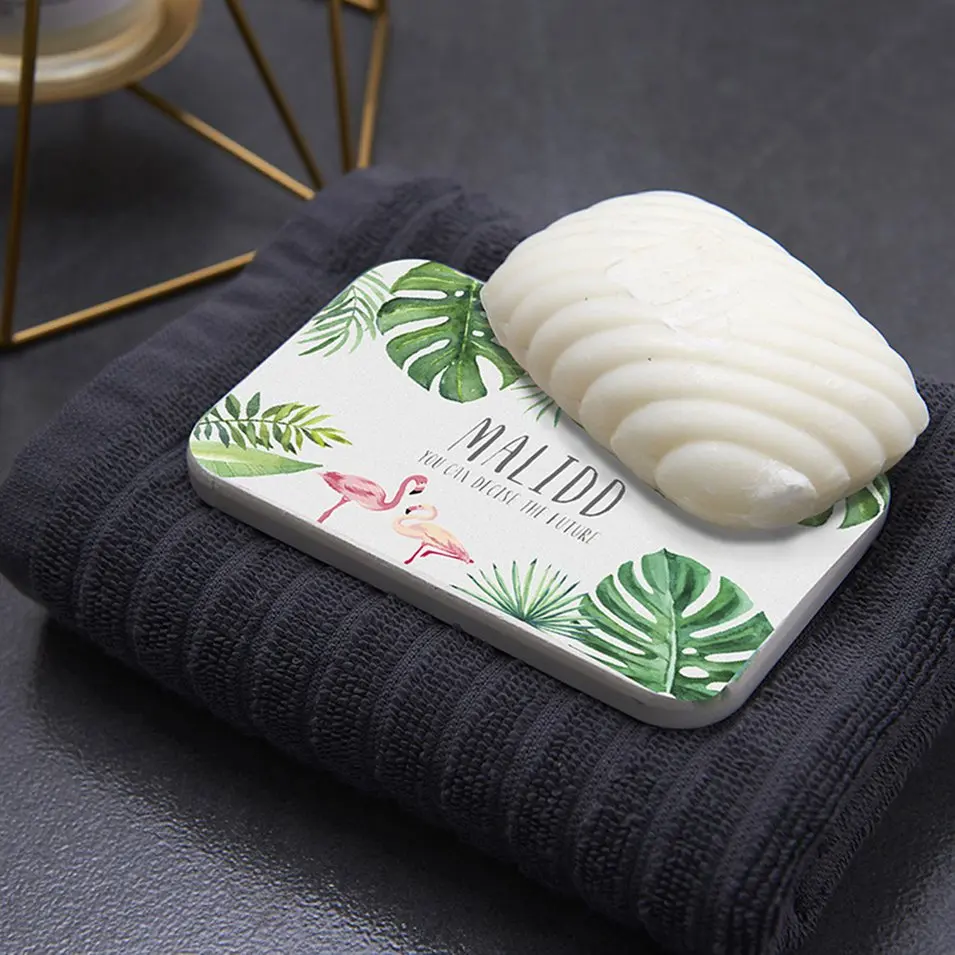

Creative Fashion Print Diatomite Soap Holder Pad Drink Coasters Powerful Water Absorption Coaster Water Cup Mat Room Decor