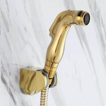 

Luxury Gold ABS Sprayer hand held toilet bidet spray shattaf spray factory sale golden toilet shower head jet set