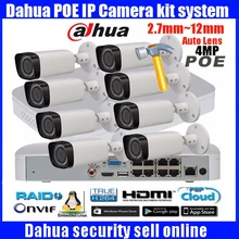 Английский Dahua 8CH 1080P POE NVR4116-8P комплект с 4MP IP камера IPC-HFW4431R-Z 2,8-12 мм цилиндрическая система видеонаблюдения CCTV