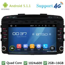 Quad Core 9″ 1024*600 2DIN Android 5.1.1 Car DVD Player Radio Screen PC USB FM BT DAB+ 3G/4G WIFI GPS Map For Kia Sorento 2015