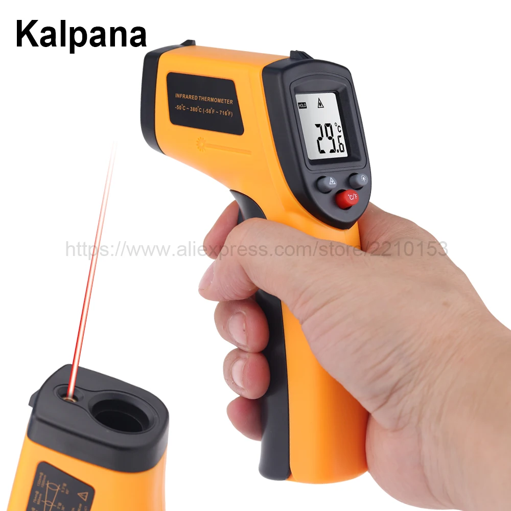 

-50-380 degree Industrial Laser Temperature Instruments LCD Non-contact Digital Infrared Thermometer Gun Measuring Tools