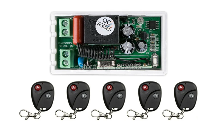 

most simple wiring AC220V 1CH RF Wireless Remote Control Switch System Transmitter with Two-button Receiver Smart Home Switch