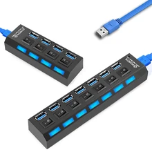 USB HUB 3 0 4 7 Port Portable USB 3 0 HUB Multi Splitter With On