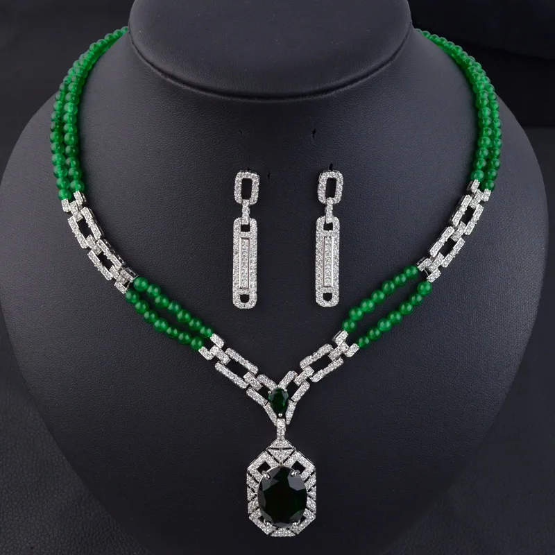 5 色オプション高級ブランドグリーンジルコンパーティー ブライダルジュエリー花嫁のための設定高品質ネックレスイヤリングウェディングアクセサリー Bridal Jewelry Sets Brand Jewelry Setsjewelry Sets Aliexpress