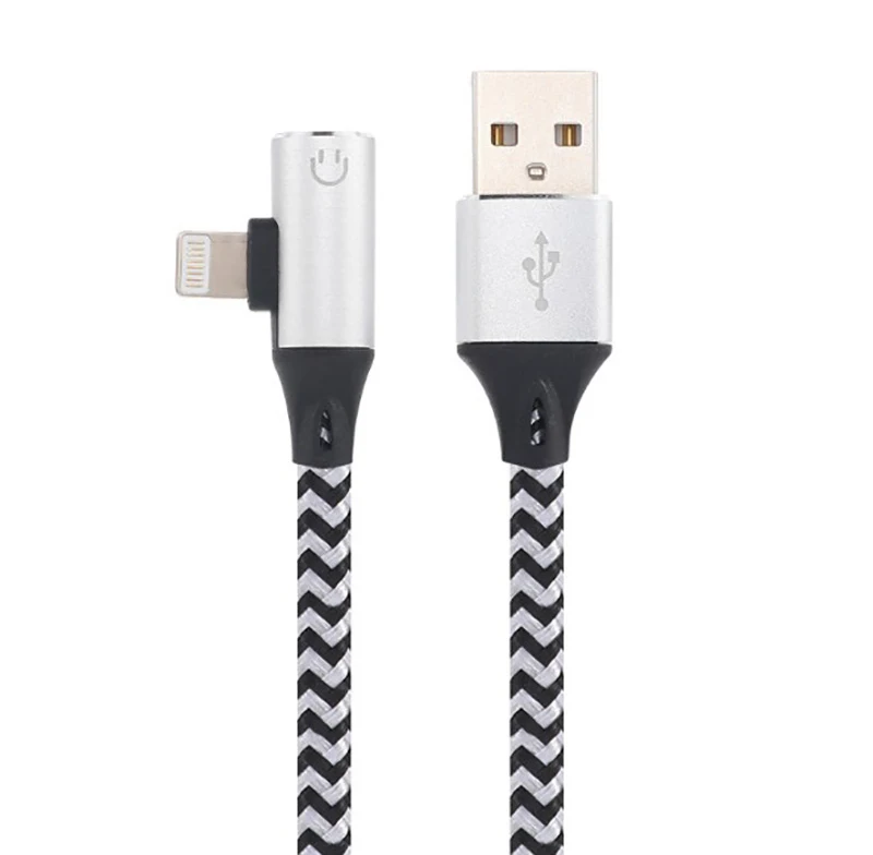 

Multifunction smart data line fast charging line two in one earphone transfer line for iphone 7/8/X/XR/XS and other ios products
