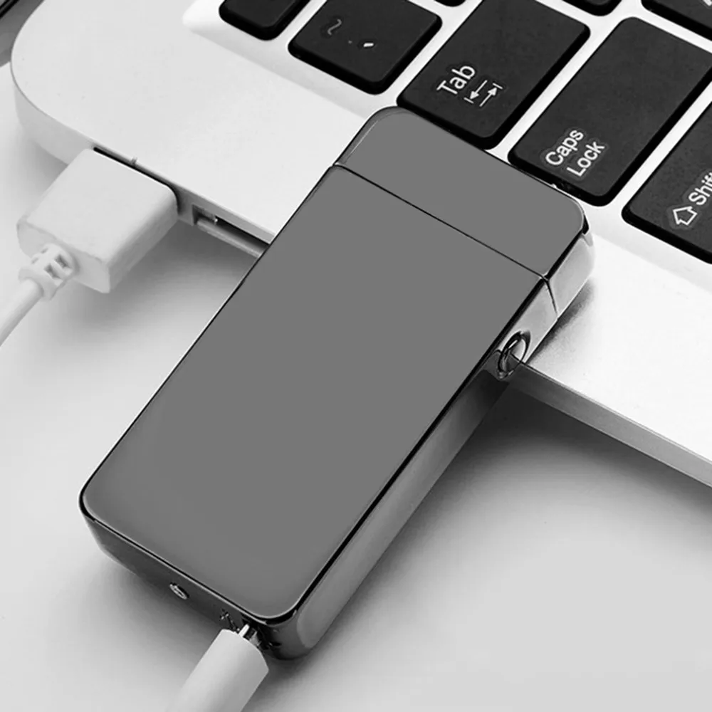 USB электрическая двойная дуговая Зажигалка металлическая беспламенная без газа или топливная горелка перезаряжаемая ветрозащитная зажигалка с подарочной коробкой