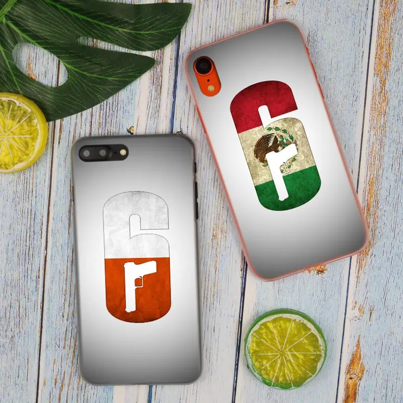 Хит продаж модный прозрачный жесткий чехол с логотипом Rainbow Six by iPhone X XS Max XR 8 7 6 6s Plus