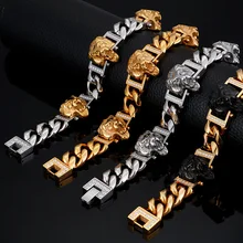 Нержавеющая сталь прилив бренд хип хоп голова льва браслет улица хип-хоп танец мужской titanium ювелирные изделия