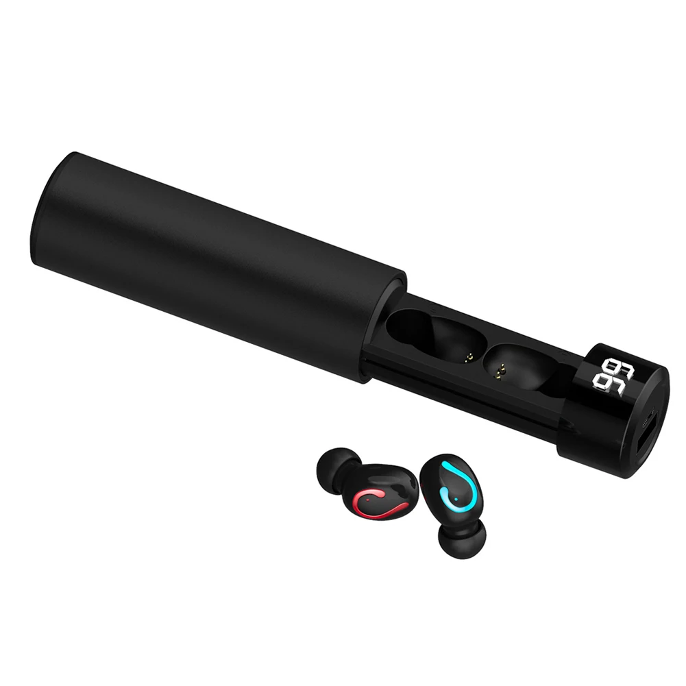 Q67 TWS беспроводные наушники 3D стерео мини Bluetooth наушники 5,0 с двойным микрофоном спортивные водонепроницаемые наушники гарнитура для автоматического сопряжения - Цвет: Черный