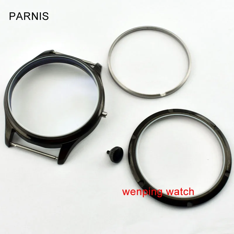 Parnis 44 мм PVD Черный корпус из нержавеющей стали чехол подходит для ETA 6497-1 6498-2 Asia ST36 мужские часы P728
