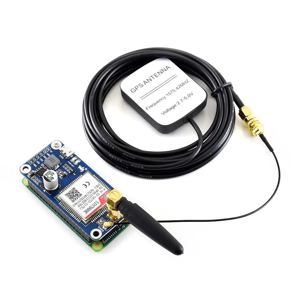Waveshare NB-IoT/eMTC/EDGE/GPRS/GNSS HAT for RPi Zero/Zero W/Zero WH/2B/3B/3B+, Based on SIM7000E,Supports TCP,UDP,PPP,HTTP,Mail