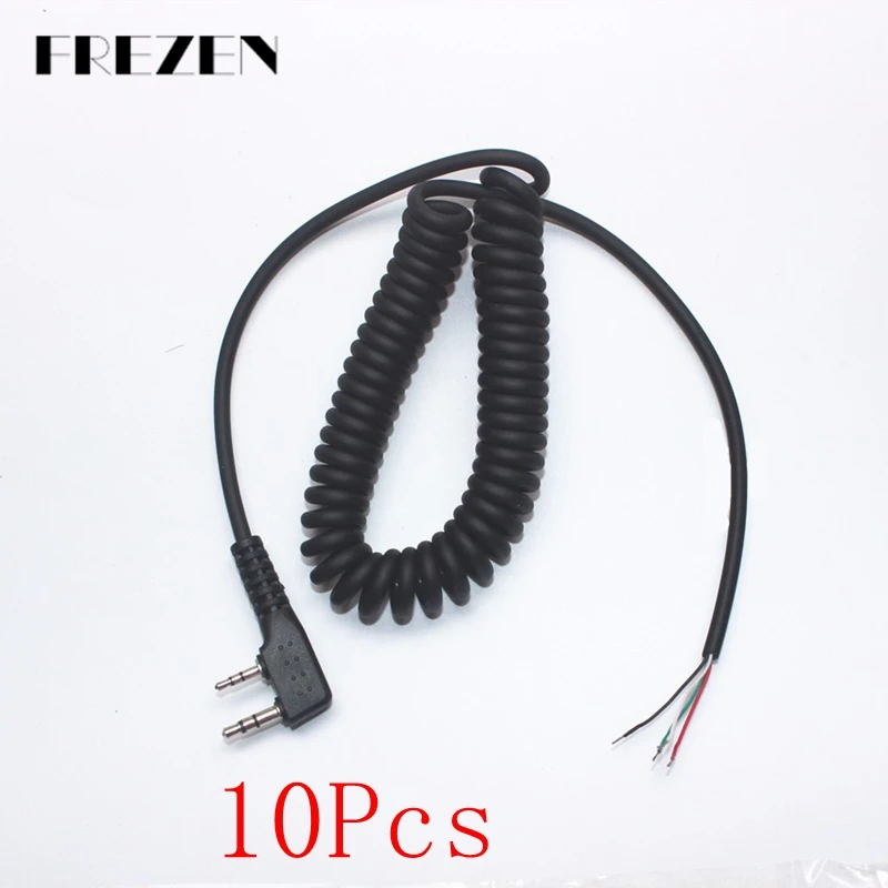 FREZEN 10 шт. DIY 4 провода микрофонный кабель к разъем 2 булавки для kenwood TK370 wouxun вaofeng рuxing linton tyt quansheng иди и болтай walkie talkie