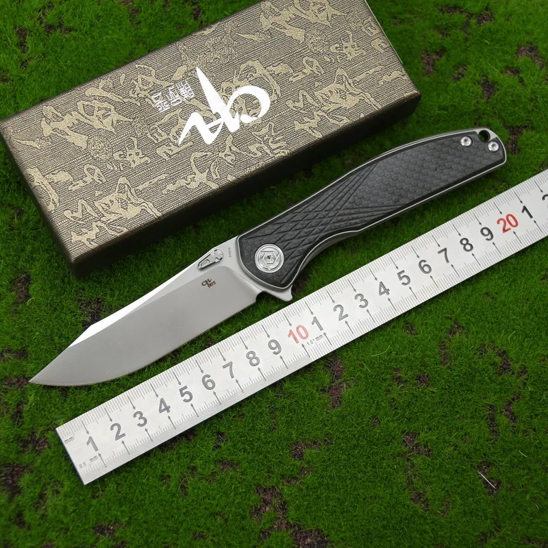 

CH3516 Flipper folding knife s35vn steel TC4 Titanium + carbon fibe handle outdoor camping hunting pocket fruit Knives EDC tools