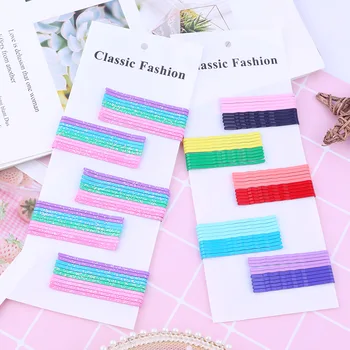 

40/50pcs 5.5cm Hair Clip for Hair Clips Wave Curved Hairpin Styling Metal Barrette Glitter Rainbow Bobby Pins for Women Girls