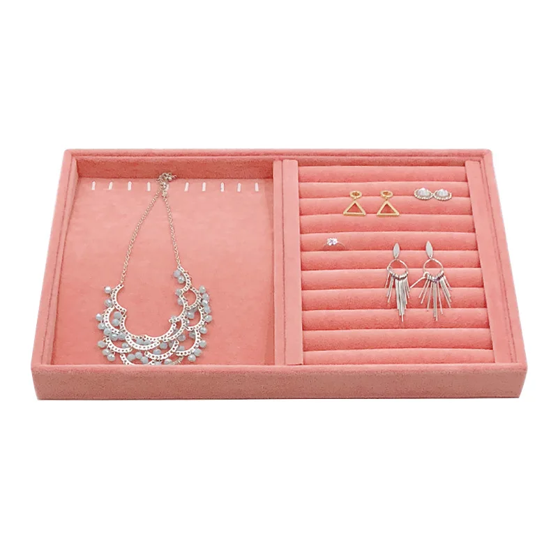 

Velvet Ring Earrings Display Tray Slot Fashion Jewelry Cufflinks Organizer Holder Case Box Showcase Ring Earring Jewelry Display