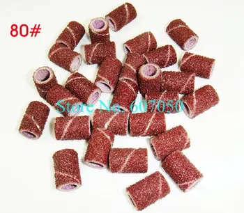 

200pcs x 80# Nail Art Sanding Bands Drill Bits Sanding Drum Dremel Rotary -Free Shipping Wholesale
