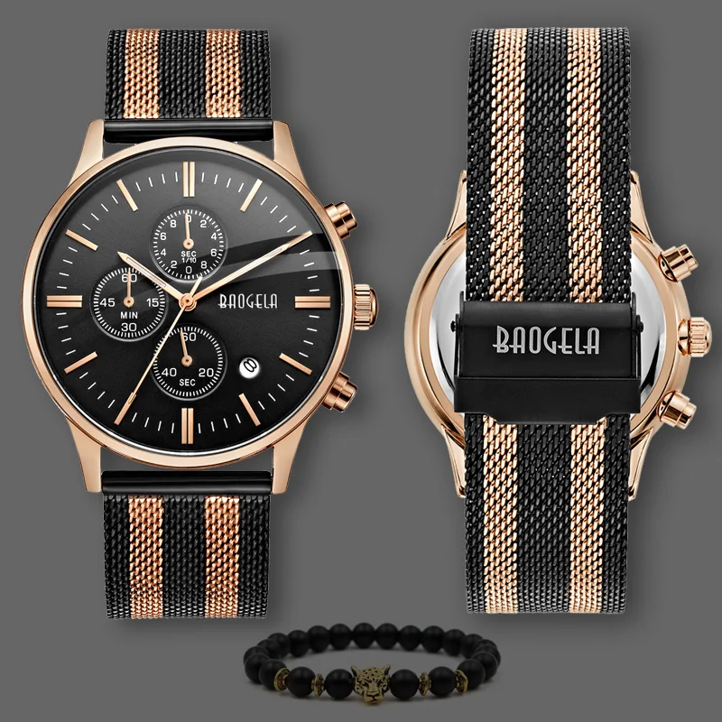 

Full Stainless Steel Black Rose Gold Watch Relogio Masculino Luxury Brand Analog Sports Wristwatch Quartz Business Watch Men