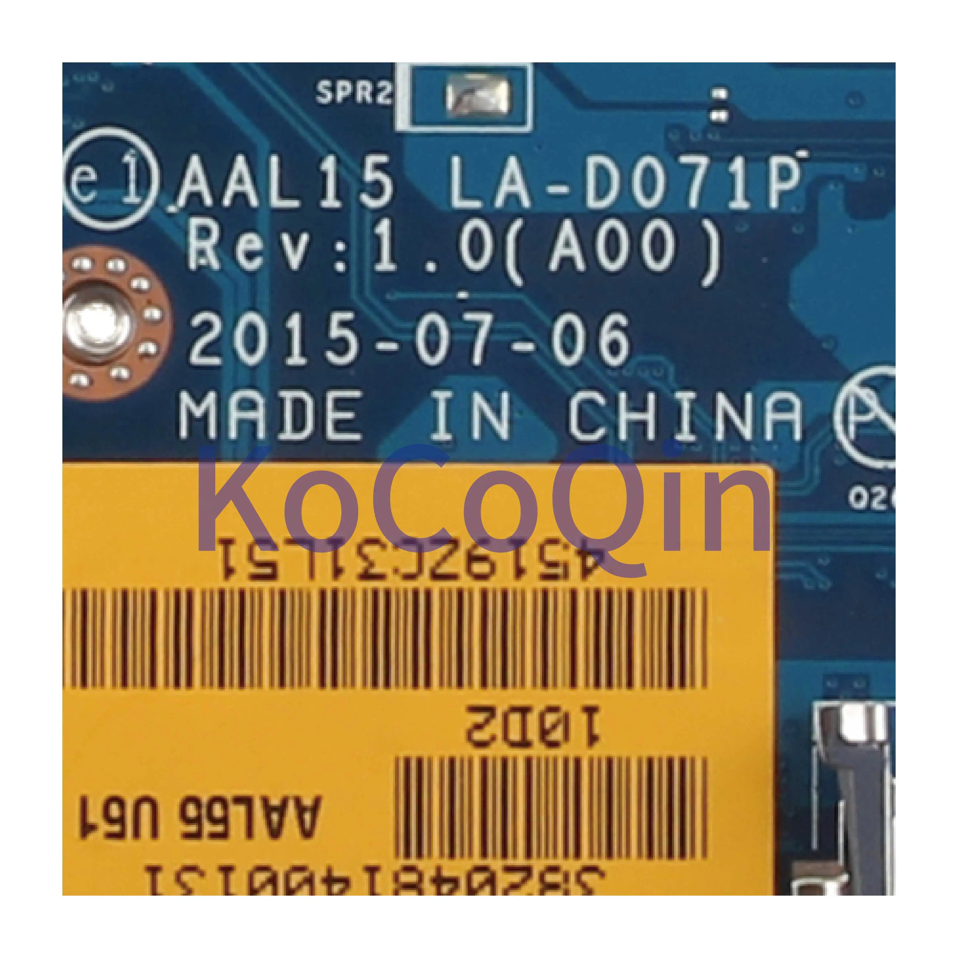 amazing  KoCoQin Laptop motherboard For DELL Inspiron 15 5559 5759 5459 3559 I7-6500U Mainboard CN-0GGN3F 0G