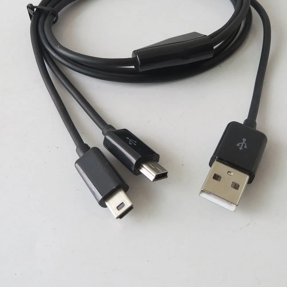 1meter Dual Mini USB Splitter Cable Power 2 Mini USB Devices At Once