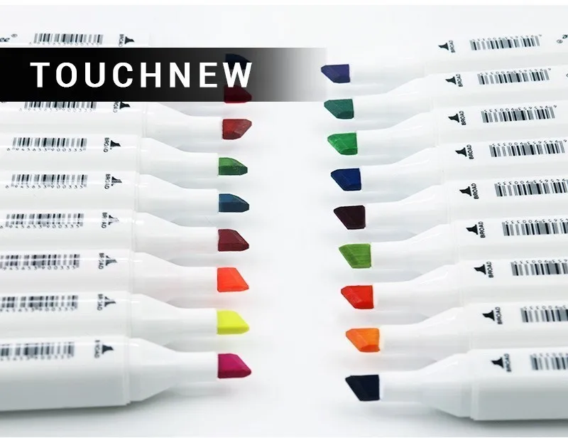 

New Three generations Multicolor Oily Marker Pen Double-headed Nib Student painting Art school Landscape Design