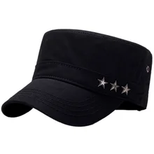 Classic Vintage Flat Top Mens Caps And Hat Adjustable Fitted Outdoor Cap Summer Military Sports Hats For Men