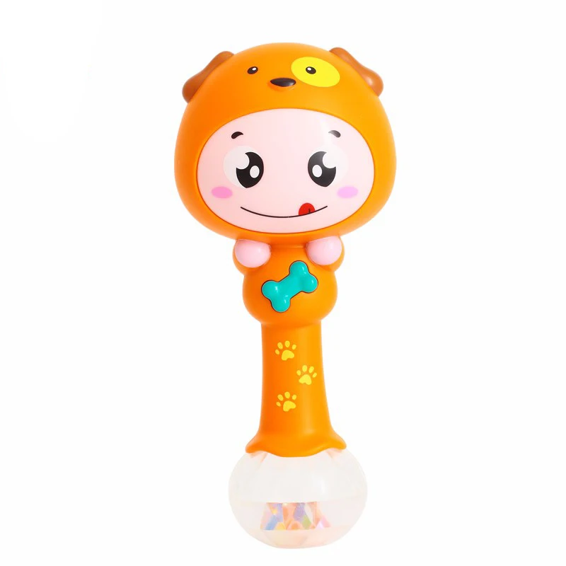 1 Pcs Funny Toys 12 Animal Style 1 Pcs Baby Colorful Plastic Handbell Rattle with Musical Baby Toy for Newborn Boy Girls Gifts