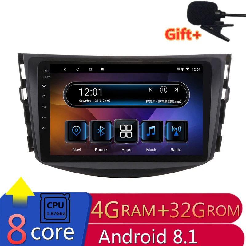 

4G RAM Core 1.87Ghz Android Car DVD GPS Navigation for toyota rav4 RAV 4 2007 2008 2009 2010 2011 audio stereo radio headunit