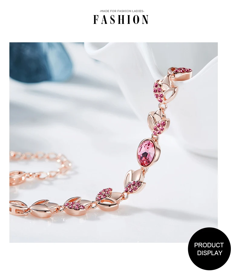 Cdyle браслеты из розового золота, украшенные кристаллами Swarovski, браслеты для женщин, модные ювелирные изделия, элегантные браслеты с подвесками
