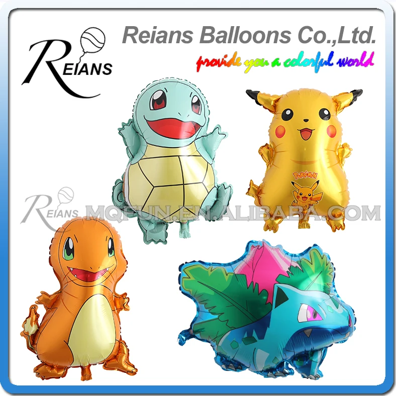 

REIANS 69cm Anime cartoon Bulbasaur Pikachu Squirtle children kid Party birthday decoration aluminum foil balloon party supplies