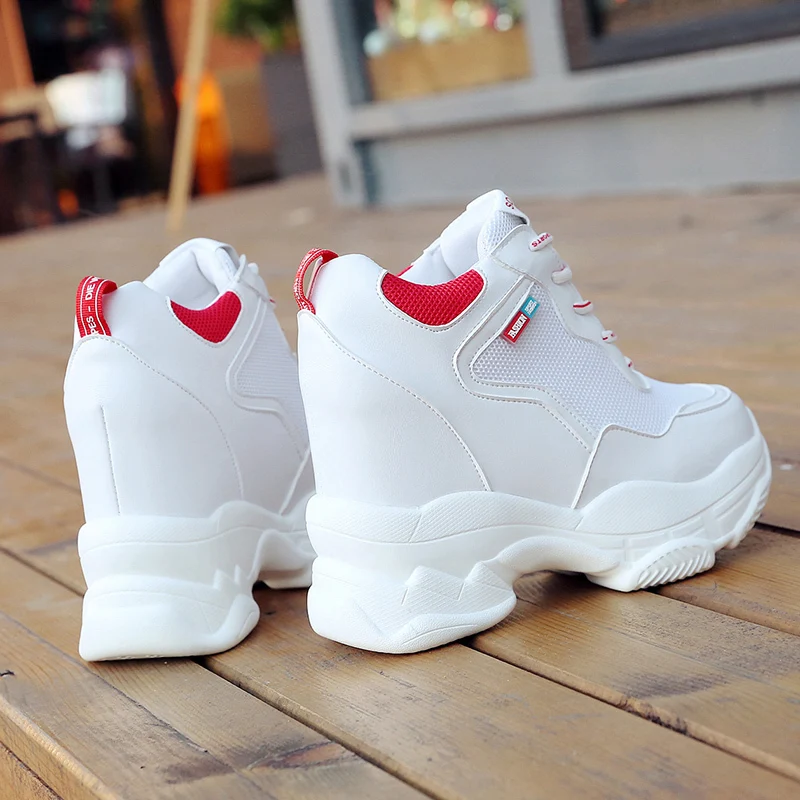 spring autumn fashion platform shoes casual sweet sports shoes shallow mouth Femmes Height Increase Shoes White mujer