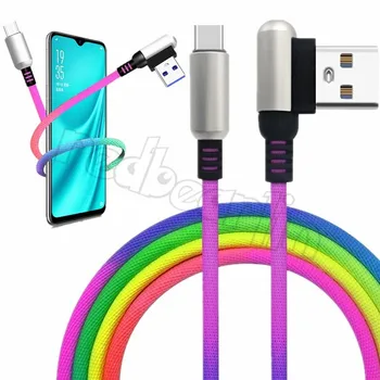 

90 Degree Alloy Usb Cable Type c Micro Data Sync Charging 2.4A Line For Samsung Galaxy S4 S6 S7 edge S8 S9 S10 Htc