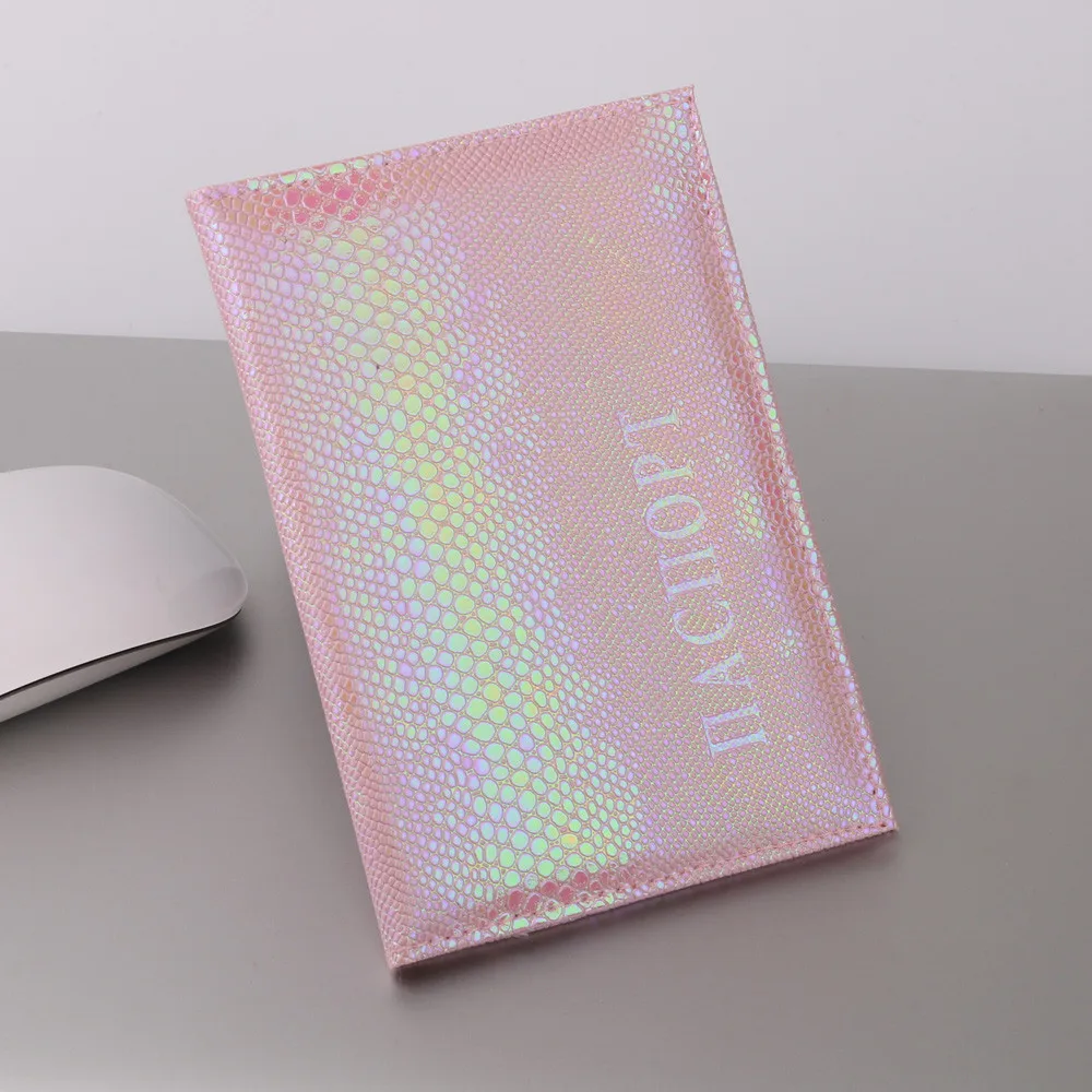 Модный унисекс держатель для карт ящерица, держатель для паспорта, защитный кошелек, визитная карточка, мягкая обложка для паспорта, дневные клатчи - Цвет: Розовый